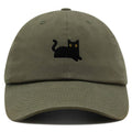 Black Cat Embroidered Dad Hat - Premium Cotton